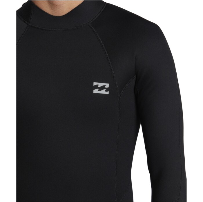 2024 Billabong Mens Foil 3/2mm Flatlock Back Zip Wetsuit ABYW100233 - Black